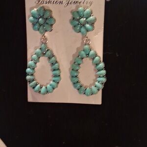 Turquoise Beaded Earring Set